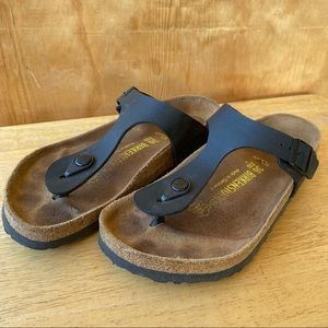 Birkenstock Black Matte Gizeh Cork Sole Sandal